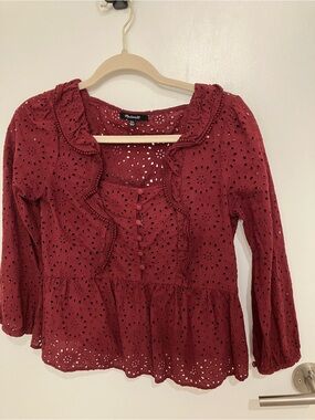 Madewell eyelet top
